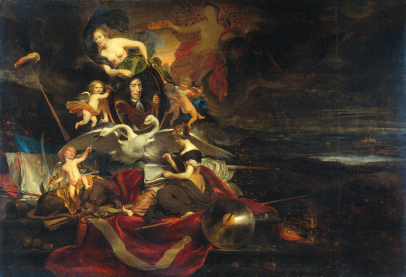 Allegory on the raid at Chatham 91667), with a portrait of Cornelis de Witt.